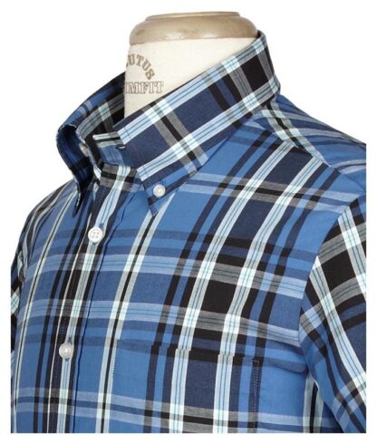 Brutus trimfit – Heritage tartan, blå/svart - Bild 2