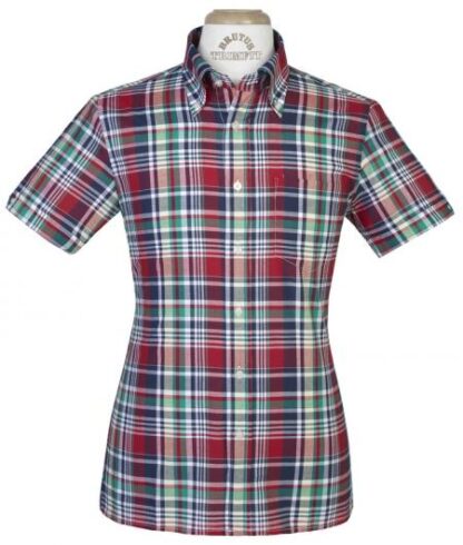 Brutus trimfit – Red madras check